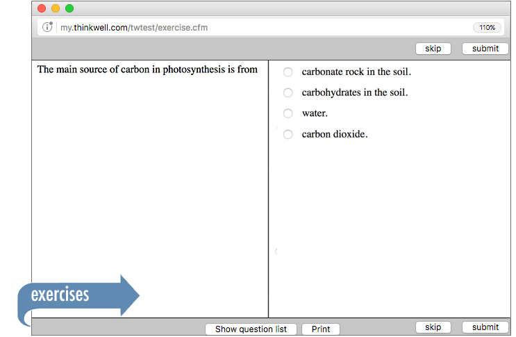 Sample of Thinkwell's AP Biology exercises