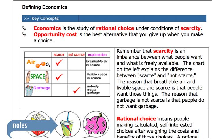 Sample of Thinkwell's Economics book