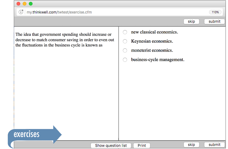 Sample of Thinkwell's Macroeconomic execises