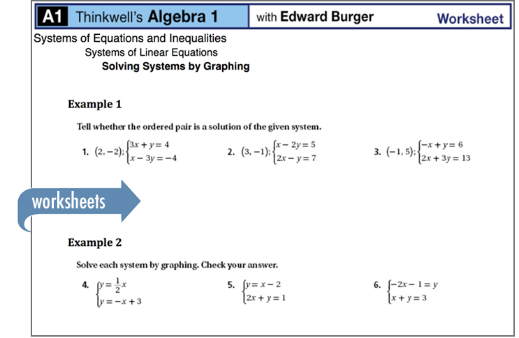 Algebra 1 Worksheets