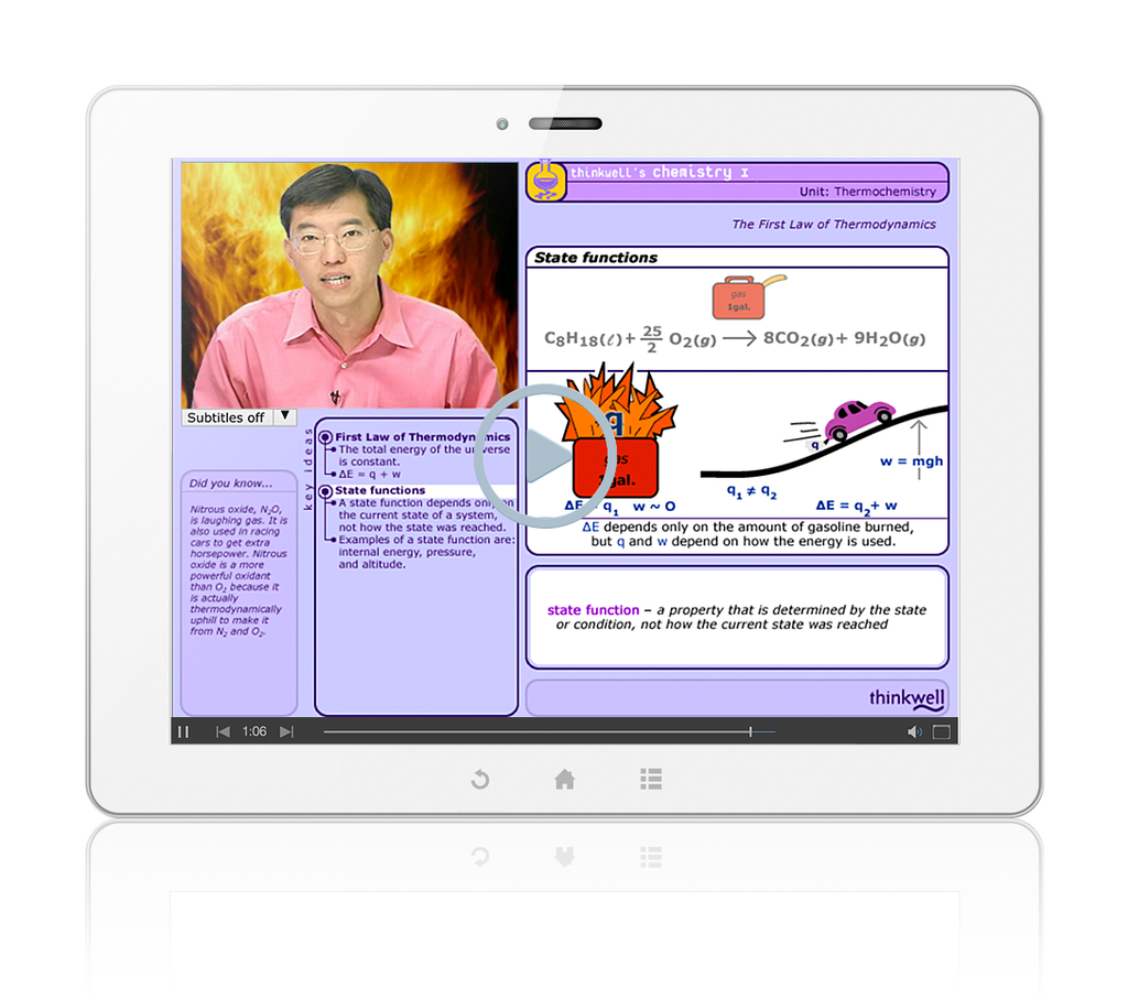 Sample of Thinkwell's AP Chemistry videos