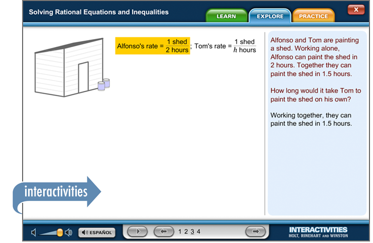 Sample of Thinkwell's Algebra 2 Math book