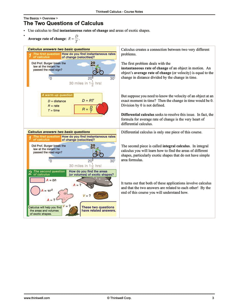 Calculus, Printed Notes