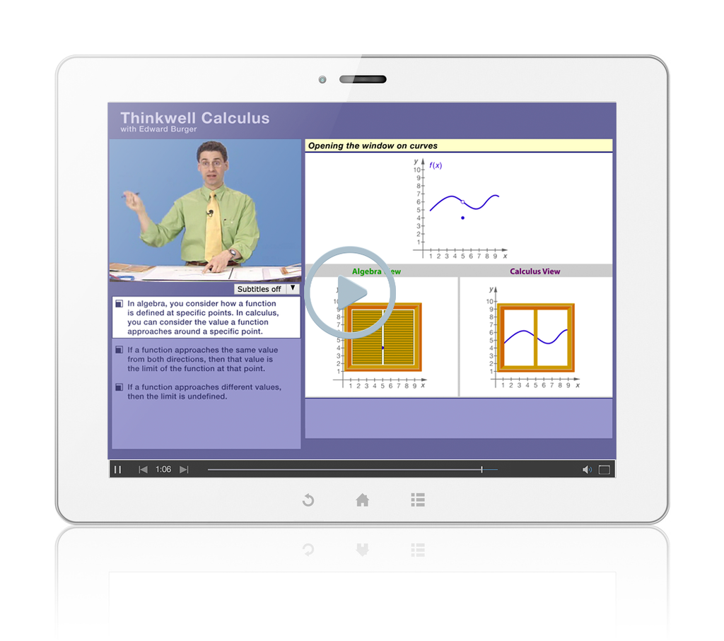 Sample of Thinkwell's Calculus videos