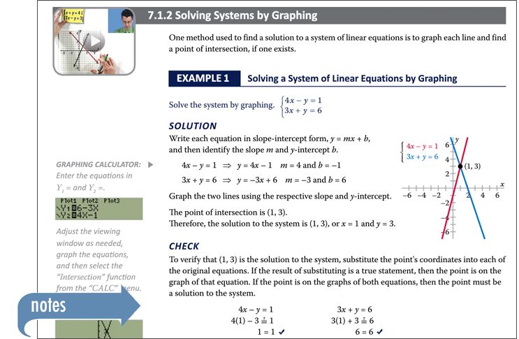 Sample of Thinkwell's College Algebra book