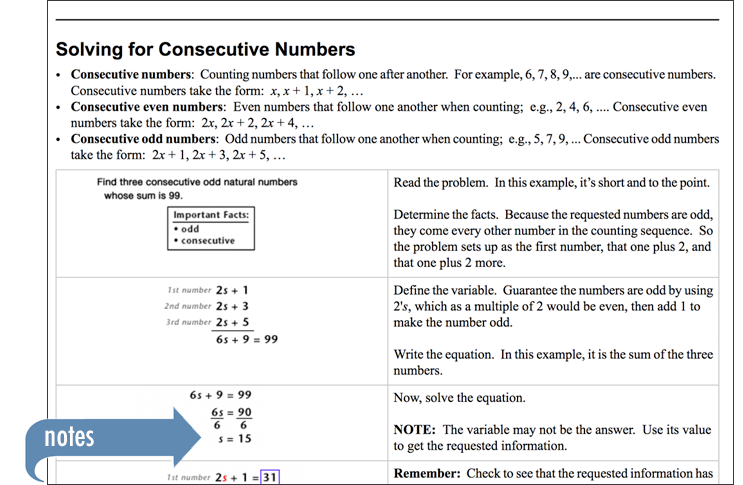 Sample of Thinkwell's Intermediate Algebra book