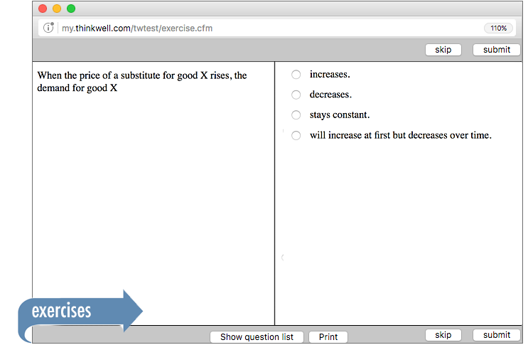 Sample of Thinkwell's Microeconomic exercises