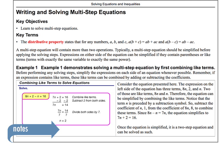 Sample of Thinkwell's Pre-algebra book